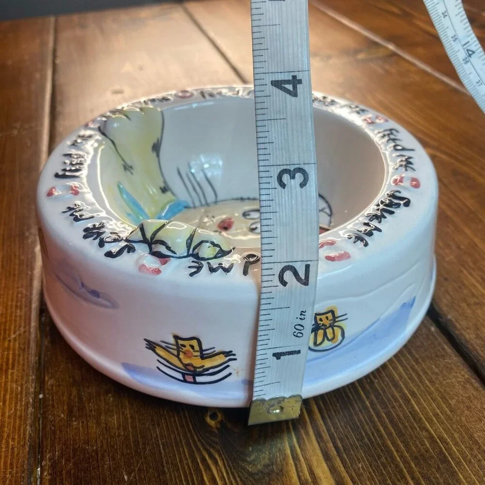 Cat Food Bowl Feed Me Save Me 3D Ceramic Genie Intl Out Of Nowhere 1995